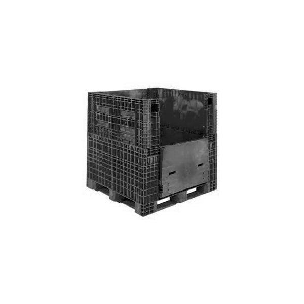 Akro-Mils Buckhorn BN4845442010000 Folding Bulk Shipping Container - 48"L x 45"W x 44"H, 2000 Lb. Cap. Black BN4845442010000 - main
